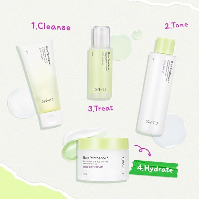 SAM’U Born Panthenol My Recipe Cream Korean Moisturizer with Hyaluronic Acid & Ceramide for Custom Hydration – Duo Face Gel & Cream Texture – Korean Skin Care for All Skin Types (50ml / 1.69 fl oz)