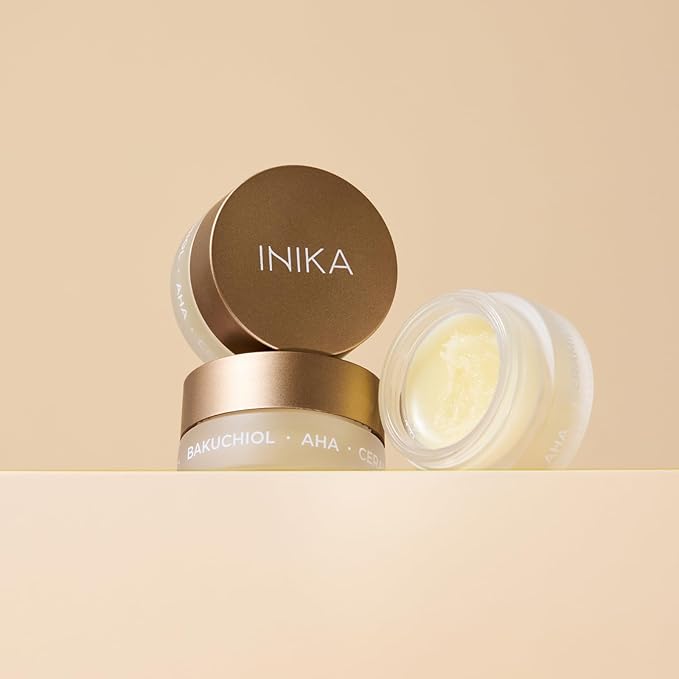 INIKA Organic Lip Mask | Bakuchiol + AHA + Prickly Pear, Exfoliates, Smooths Fine Lines, Nourishes Lips. Overnight Reparative Treatment for Plump, Supple & Soft Lips. Natural & Vegan Ingredients 8mL