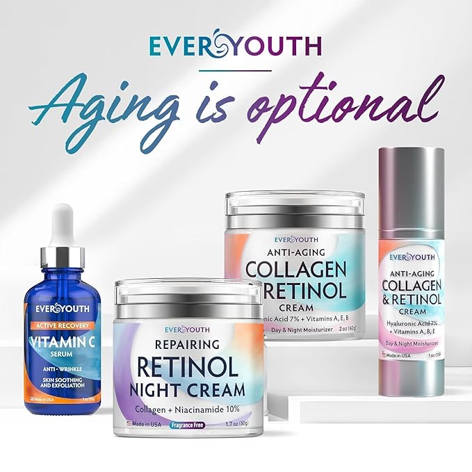 Vitamin C Serum for Face with Stem Cells, Niacinamide, Hyaluronic Acid & Vitamin E – Anti-Aging Retinol Facial Serum Glycolic Acid & Retinal for Brightening, Hydrating & Firming Skin – Made in USA