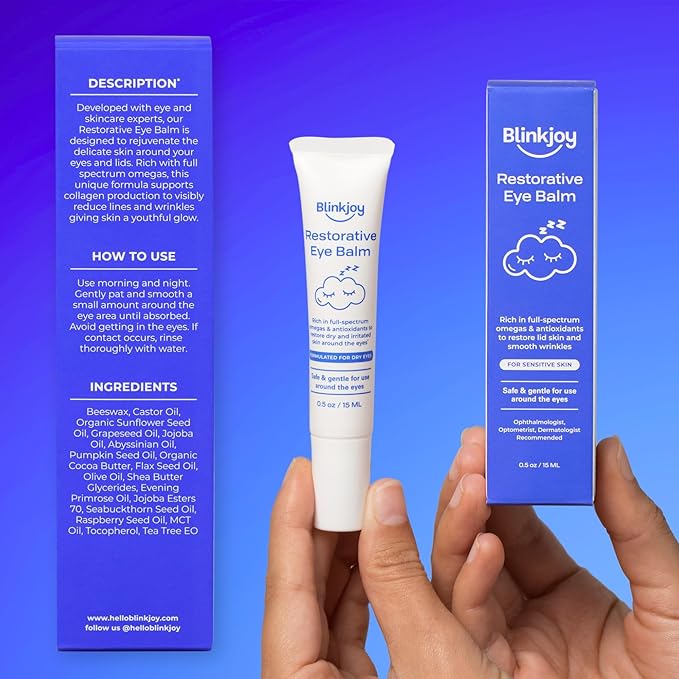 Restorative Under Eye Balm - Optometrist & Dermatologist Recommended - Anti-Aging with Moisturizing Omegas - Reduces Dryness & Smooths Fine Lines - All Natural, Fragrance-Free, Non-Comedogenic