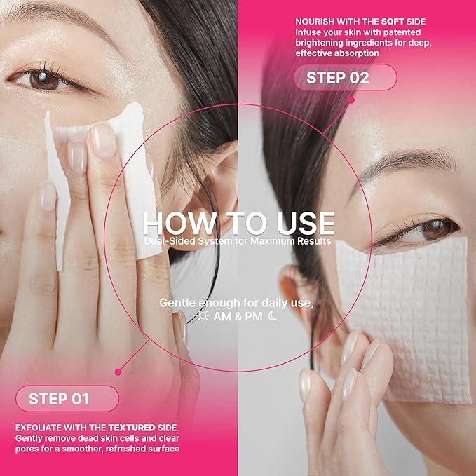 Toning Active Pad – Dual-Textured Toner Pads for Brightening, Hydrating, and Soothing with Tranexamic Acid & Hyaluronic Acid – Gentle for Sensitive Skin, Korean Skin Care, Vegan, 70 Pads