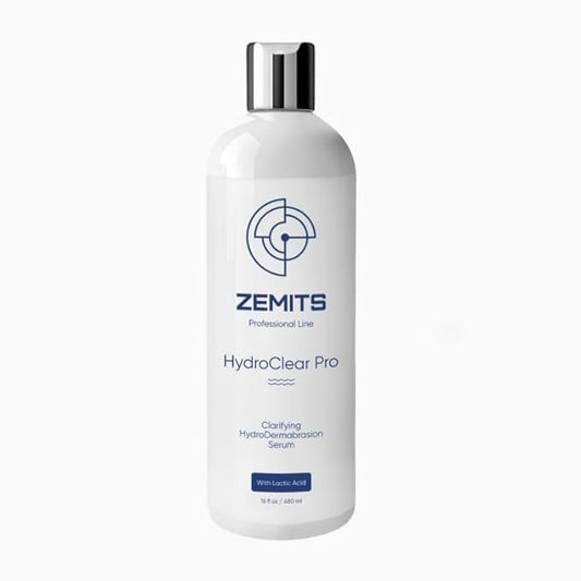 Zemits HydroClear Pro – Professional Hydrodermabrasion Solution for Spa Facial Machines – Gentle Purifying Formula for Smooth, Refreshed-Looking Skin | 16 fl oz