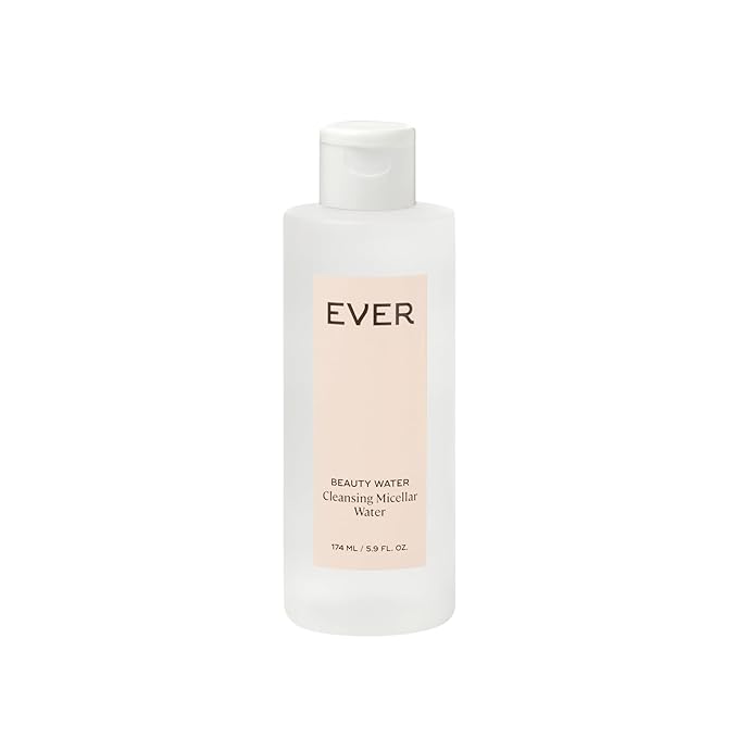 EVER Beauty Water Micellar Cleaning Water & Eye Makeup Remover – Rose Water, Lactic Acid & Pro/Prebiotics Cleanser for Sensitive Skin, Removes Waterproof Makeup, Tones & Hydrates - 5.9 fl oz