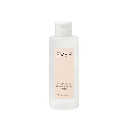 EVER Beauty Water Micellar Cleaning Water & Eye Makeup Remover – Rose Water, Lactic Acid & Pro/Prebiotics Cleanser for Sensitive Skin, Removes Waterproof Makeup, Tones & Hydrates - 5.9 fl oz