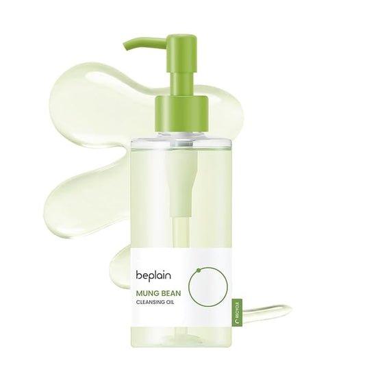 beplain Mung Bean Cleansing Oil(6.76fl.oz/200ml)| Fragrance-Free | Non-Comedogenic Tested| Makeup Blackhead Remover & Deep Pore Cleanser| Suitable for Sensitive Skin| Double Cleansing Korean Skincare