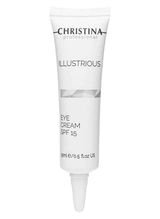 -CHRISTINA- Illustrious Eye Cream with SPF 15 and Hyaluronic Acid | Peptide Cream with Vitamin E for Revitalizing, Nourishing the Skin | Targets Pigmentation, Signs of Aging, Dark Circles 15ml