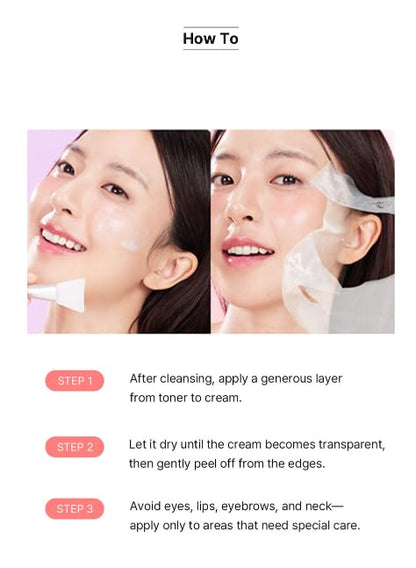 Collagen 70 PDRN Glow Mask 2.82 fl.oz, Korean Peel-Off Mask for Firming, Glass Skin, Glutathione, Cica PDRN, Slow-Aging, Hydrating, Vegan K-Beauty Skin Care