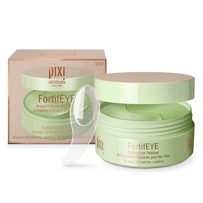 Pixi FortifEYE Firming Hydrogel Under Eye Patches for Puffy Eyes | Vegan Collagen Eye Patches to Energize, Soften Fine Lines, & Tone Eye Area | 30 Pairs / 60 Patches
