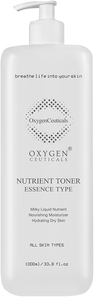 OxygenCeuticals Nutrient Toner – Essence-Type Hydrating Toner for Dry Skin, Deep Moisture & Nourishing Care with Sodium Hyaluronate, Portulaca & Allantoin Extracts. 33.8 fl.oz (1000ml)