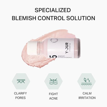 Y'OUR Acne Drying Spot Treatment | Shrink & Detoxify Pimples | Gentle with Salicylic Acid and Bentonite Clay | Vegan & Fragrance-Free | Suitable for Sensitive Skin | 20ml (0.67 oz.)