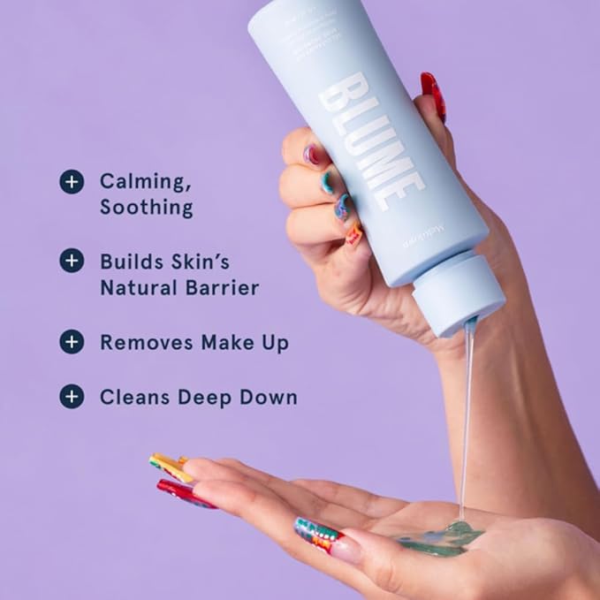 Blume Meltdown Salicylic Acid Cleanser - Balancing Gel Face Wash for Oily Skin - Hydrating Facial Cleanser with Glycerin & Ceramides - Non-Stripping & Makeup-Removing Skin Care (6 oz)