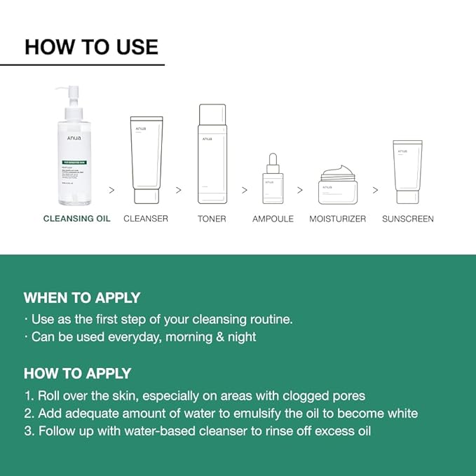 Anua Mild Double Cleanser Duo for Facial Cleansing : Heartleaf Pore Control Cleansing Oil Mild & Heartleaf Quercetinol Pore Deep Cleansing Foam for Double Cleansing, Blackhead Remover, Korean Skincare