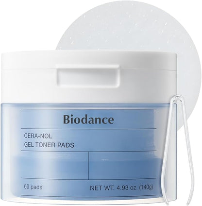 Biodance Cera-NOL Gel Toner Pads, Deep Hydrating & Soothing Toner Pads for Sensitive Skin, Redness Reducing & Comfort Mositurizing, Korean Skincare, Stocking Stuffersㅣ4.93 fl.oz.(140g)*60Pads