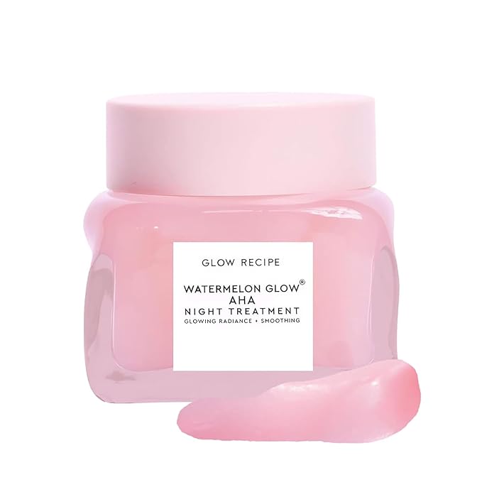 Glow Recipe Watermelon Glow AHA Night Treatment - Overnight Resurfacing Mask with AHA Complex, Hyaluronic Acid, Niacinamide & Watermelon Enzymes for Smooth, Glowing, Even-Toned Skin (60ml)