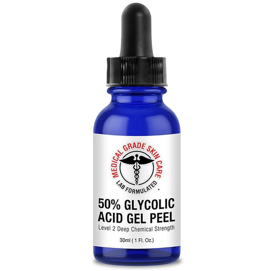 Glycolic Acid 50% Gel - Face Peel Mask for Exfoliate, Acne Blemishes, Fine Lines, Wrinkles, Dark Spots & Dead Skin Cells - 1 Fl Oz