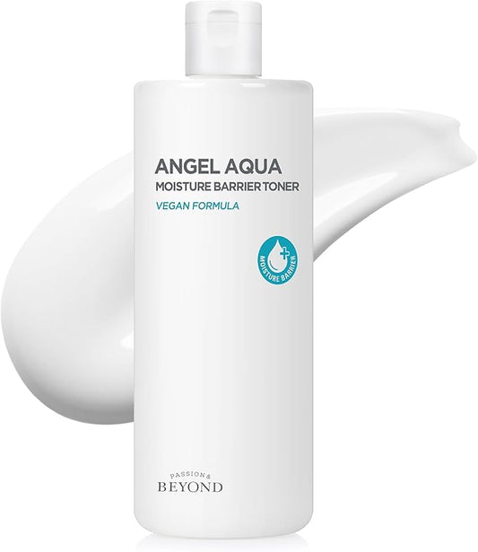 Beyond Angel Aqua Korean Moisture Barrier Toner (16.9fl oz) - Moisture Barrier Strengthening for Sensitive Skin, Vegan Formula. Chervil, Hyaluronic Acid, PHA, Ceramide.
