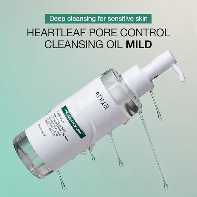 ANUA Gentle Double Cleanser Duo for Facial Cleansing : Heartleaf Pore Control Cleansing Oil Mild & Hydrating Gentle Foaming Cleanser for Double Cleansing, Daily Facial Cleanser, Korean Skincare