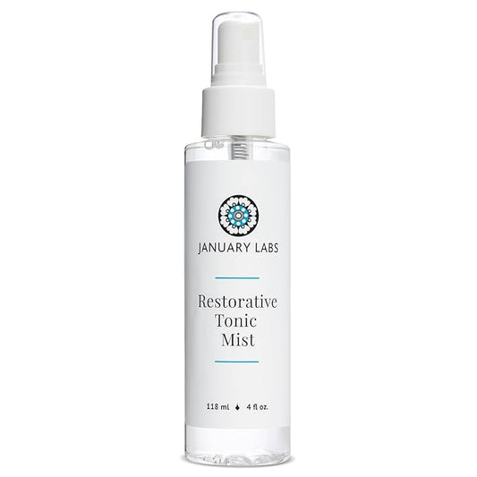 January Labs - Restorative Tonic Mist, Hydro Boost Facial Toner for All Skin Types, Refreshing & Lightweight Antioxidant Face Mist Hydrating Spray, 4 Ounce Bottle