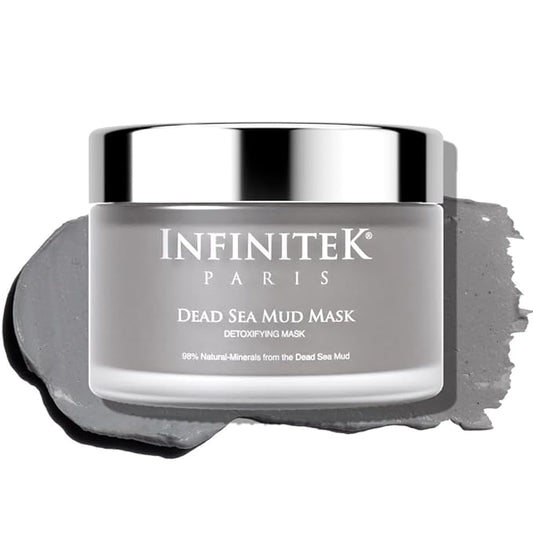 Infinitek Paris Dead Sea Mud Mask 6.34 Fl Oz - Face Mask for Acne Treatment, Blackhead Remover, Antioxidant Pore Cleaner