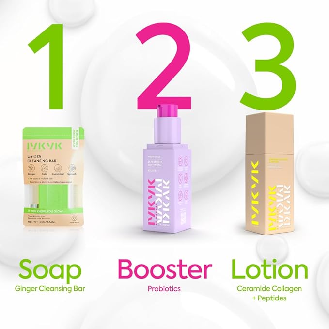 IYKYK By Makari Probiotics Booster for Skin Barrier Support – Soothing Face & Neck Hydration Serum with Vitamin F, Omega 3 & 6, & Squalane, Vegan, Fragrance Free, Dermatologist Tested Skincare