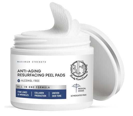 Anti-Aging Resurfacing Peel Pads - Contains Lactic, Salicylic, & Glycolic Acid. Reduces fine Lines, Wrinkles, Dark Spots, Freckles & Uneven Skin Tone. Restore Skin for Smoother & Radiant Complexion.