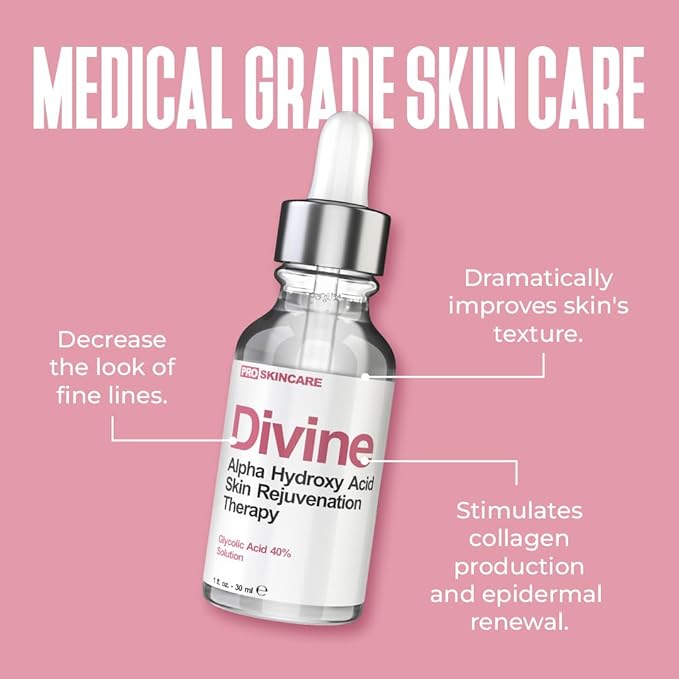 Glycolic Acid Peel 40% Professional Chemical Peel for Face for Acne Scars, Collagen Boost, Wrinkles, Fine Lines - Alpha Hydroxy Acid Liquid Exfoliant for Face Peel Mask for Men & Women