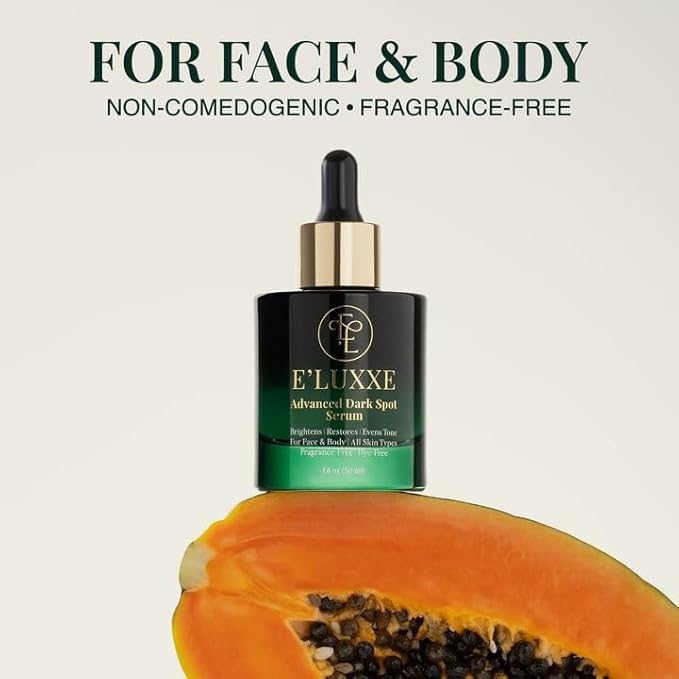 E'Luxxe Advanced Dark Spot Serum – Triple Vitamin C, Tranexamic Acid & Niacinamide with Papaya & Cica - Hyperpigmentation & Dark Scar Treatment for Face & Body, Non-Comedogenic, Fragrance-Free (50ml)