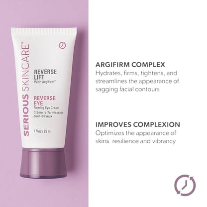 Serious Skincare Reverse Lift Tightening Eye Cream with Peptides, Hydrating Anti-Aging, Temporarily Lift Eyelids, Eyebrow, Under Eye Skin Firming Wrinkle Formula, Women, Men,1 Fl. Oz.