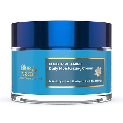 Blue Nectar Moisturizer Face Cream for Women with Plant Based VItamin E Cream | Wrinkle Cream for Face with Almond Oil, Natural Dry Skin Face Moisturizer (14 Herbs, 1.7 Oz)