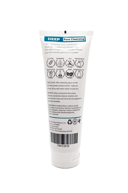 Cleure Hypoallergenic Exfoliating Facial Scrub, Free of Fragrance, Gluten, Paraben, Salicylate and Non-Comedogenic, Unscented, 4 oz