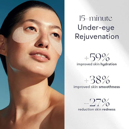 Active NAD+ Collagen Eye Mask - 5% Pharma-Grade NAD+ Advanced Liposomal Formulation - Smoothing & Depuffing Patches - Peptide-Enhanced Undereye Treatment (0.44 fl oz)