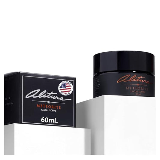 Alitura Meteorite Scrub – Exfoliating Face & Body Scrub with Pearl Powder & Bamboo Stem Cells – Brightening & Anti-Aging Exfoliant for Dead Skin, Dark Spots, and Fine Lines – For Men & Women, 60ml