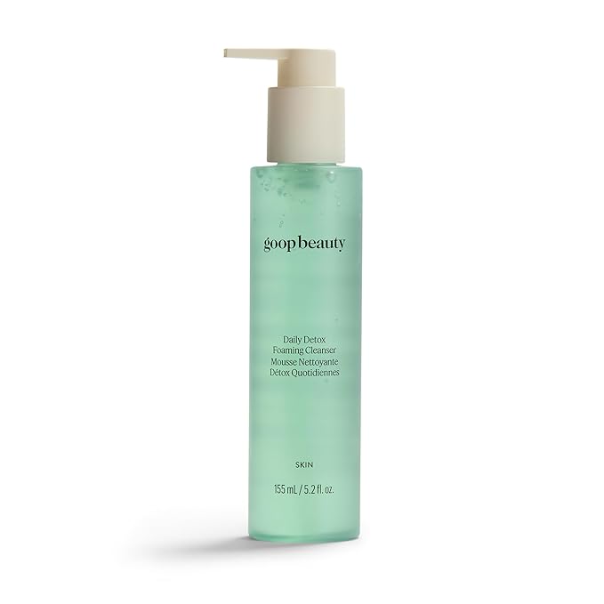 goop Beauty Daily Detox Foaming Cleanser | Hydrating Face Wash to Remove Makeup, Oil, & Dirt | Malachite, AHAs, & Glycerin | 5.2 fl oz