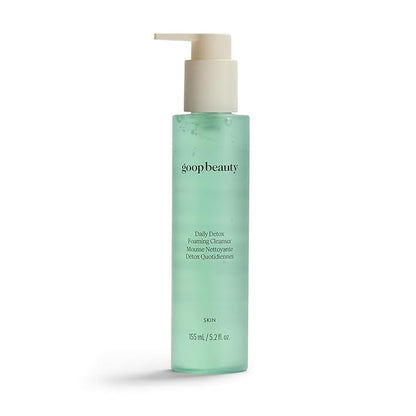 goop Beauty Daily Detox Foaming Cleanser | Hydrating Face Wash to Remove Makeup, Oil, & Dirt | Malachite, AHAs, & Glycerin | 5.2 fl oz