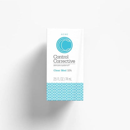 CONTROL CORRECTIVE Clear Med 10% Acne Treatment Lotion, 2.5 Oz - Helps Clear & Control Breakouts, Benzoyl Peroxide, 3% Sulfur To Improve Efficacy And Dry Up Blemishes