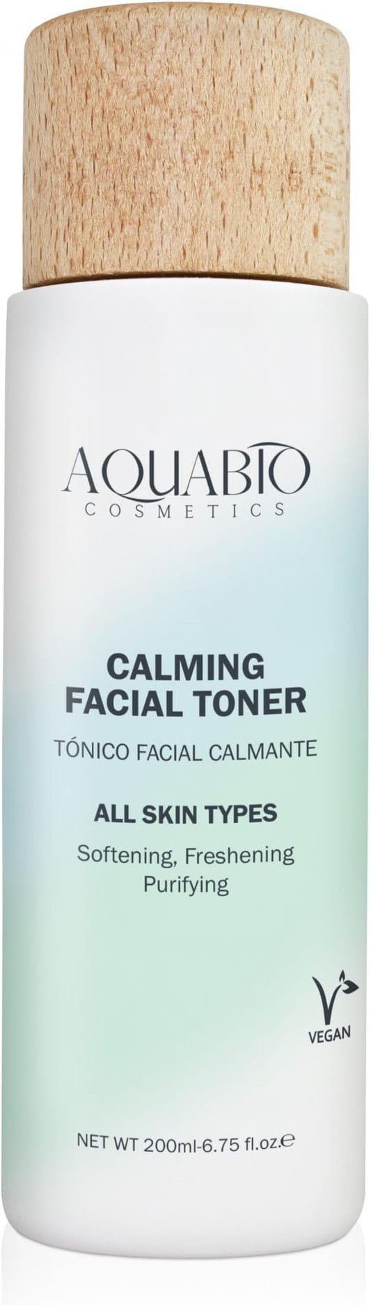 AquaBio Organic Hydrating Toner with Rose Water & Aloe Vera, Moisturizing Toner for Dry Skin, Vegan & Alcohol-Free, Calming & Nourishing, Gentle & Balancing, Purifying & Brightening Formula 6.75 Oz