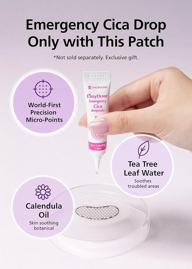 EasyDerm Quick Calming Magnesium Patches WIDE – 2 Packs / 4 XL Patches Total, Extra-Large Hydrocolloid Patch for Severe Acne, Soothing & Waterproof, Amazon Exclusive