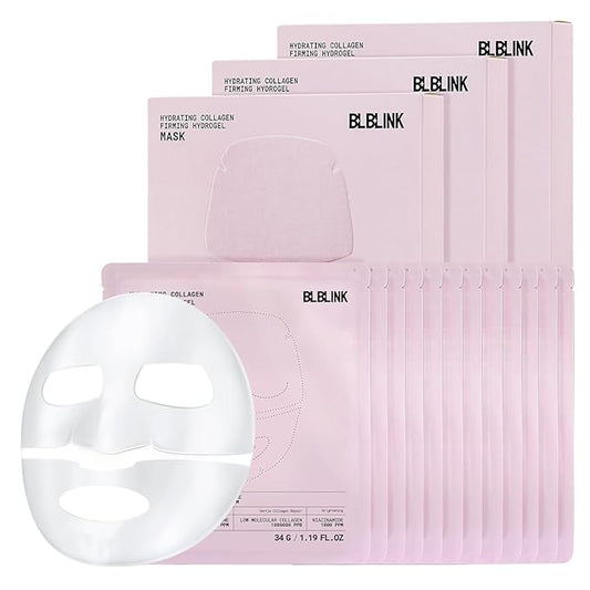 3 Pack Moisturizing Collagen Firming Hydrogel Mask 34gx15ea, Overnight Repair for Dry Skin, Collagen Face Masks, Firming & Anti-Aging, Hydrating Face Masks，Skincare