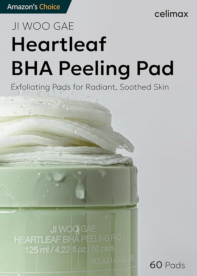 celimax Ji.Woo.Gae Heartleaf BHA Peeling Pad(60 pads) + Ji.Woo.Gae Cica BHA Blemish Toner Pad (60 Pads) Bundle