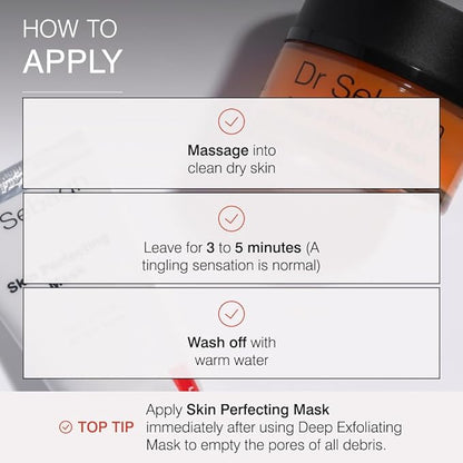 Dr Sebagh Deep Exfoliating Mask (1.7 fl oz) - Lactic Acid Exfoliating Face & Pore Cleansing - Azelaic Acid Detox for Clogged Pores Treatment - Anti-Aging Skin Mask for Radiance