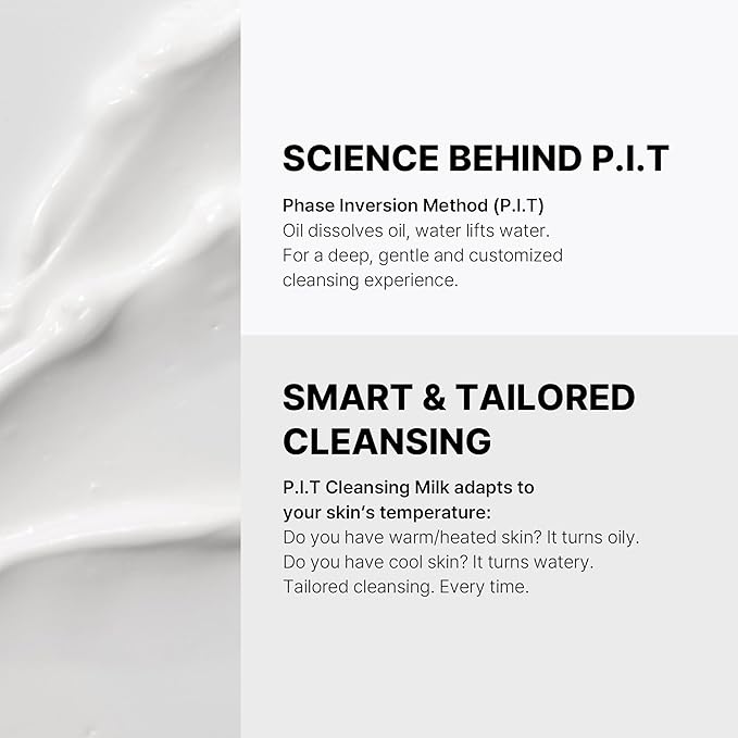 TROIAREUKE PIT Cleansing Milk I Deep Cleansing Daily Facial Cleanser for All Skin Types, Dry, Hydrating Face Mask with Antioxidants, Vitamins, Moisturize Korean Aesthetic Skin Care 6.08 fl oz