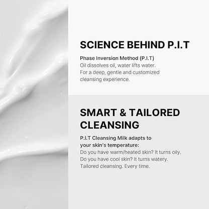 TROIAREUKE PIT Cleansing Milk I Deep Cleansing Daily Facial Cleanser for All Skin Types, Dry, Hydrating Face Mask with Antioxidants, Vitamins, Moisturize Korean Aesthetic Skin Care 6.08 fl oz