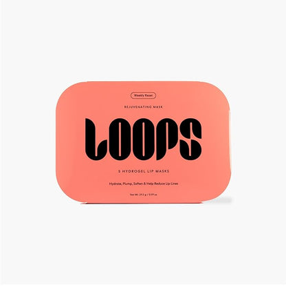 LOOPS Weekly Reset Hydrogel Lip Mask - Super Hydrating Mask for Moisturizing Lips - Rejuvinate and Reduce Signs of Puffiness - Gifts for her - 5 Pc