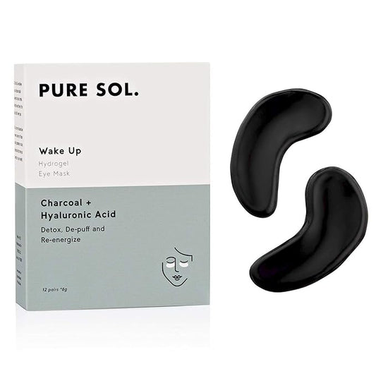 pureSOL Charcoal Under Eye Patches – Charcoal Eye Patches For Adults – 12 Pairs Hydrogel Under Eyes Mask To Remove Dark Circles And Under Eye Treatment For Women – Anti Wrinkle Eye Masks