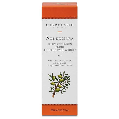 L'Erbolario Soleombra Silky After-Sun Fluid - After Sun Lotion with Aloe Vera Gel for Deep Hydration - Summer Essentials with Shea Butter - 6.7 oz