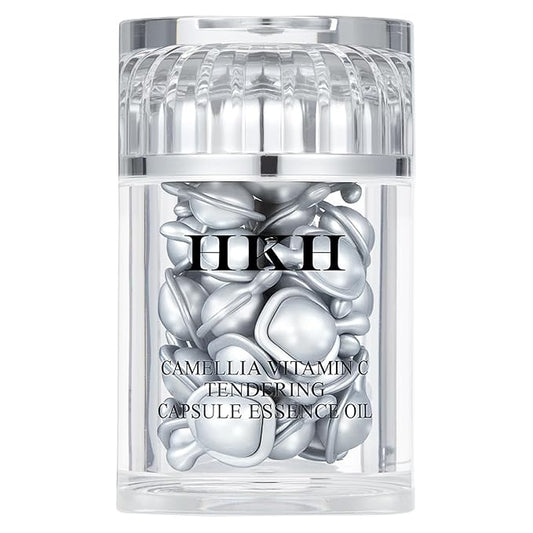 HKH Triple Vitamin C Serum Capsules for Face – Dark Spot Corrector, Anti-Aging & Hydrating Vitamin C with Camellia Extract & Vitamin E, Brightening Serum Reduces Fine Lines & Firms Skin, 28 Capsules