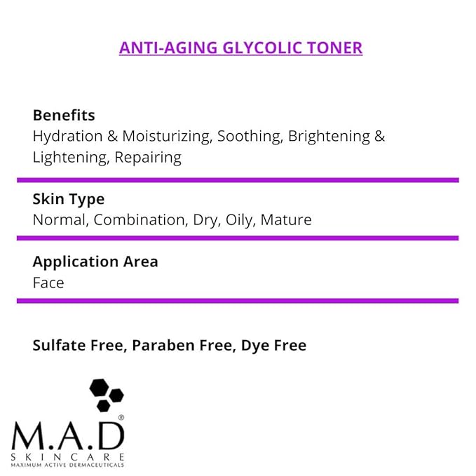 M.A.D Skincare Anti-Aging Glycolic Toner w/Multi Fruit Acids