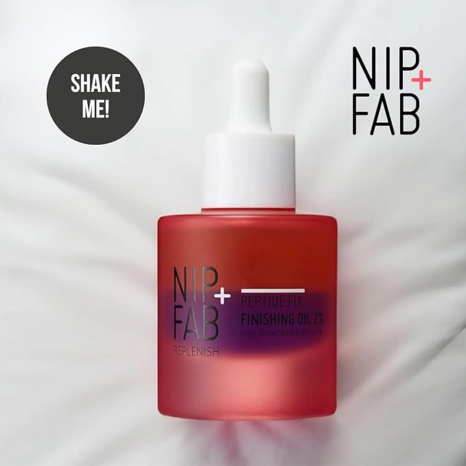 Nip+Fab Peptide Fix Finishing Oil 2%, 1.01 fl oz, Perfect Finish for All Skincare Routines, For All Skin Types, Support the Skin Barrier for a Smoother, Firmer-Looking Complexion