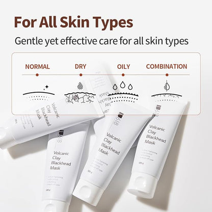 1.618 Volcanic Clay Korean Face Mask Fast-Drying Smooth Mud Mask with Tea Tree Care for Blackheads and Pores Pore Minimizer Skin Care Reducer