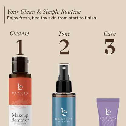 Makeup Remover - USA Made with Natural & Organic Ingredients Face and Eye Make Up Remover, Use with Wipes or Cotton Pads, Gentle Non-Greasy Makeup Remover for Dry, Oily and Sensitive Skin Types